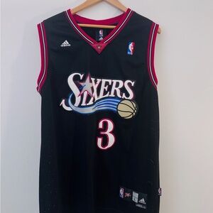 Allen Iverson #3 Adidas Sixers Jersey in Alternate Black
